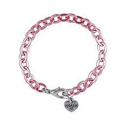 Charm It! Pink Chain Link Bracelet 