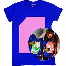 Illuminated Apparel Interactive Glow in the Dark T-Shirt  BLUE / PINK 9-11 Years 